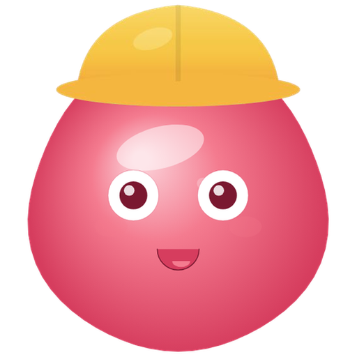 The official red Droply wearing its yellow hard hat